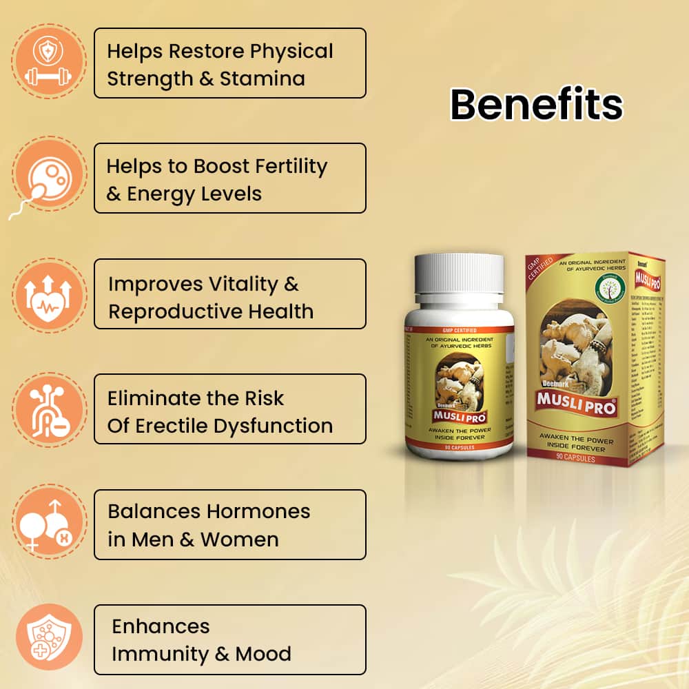 Musli Pro - Ayurvedic Capsules to Improve Desire & Drive in Men and Women