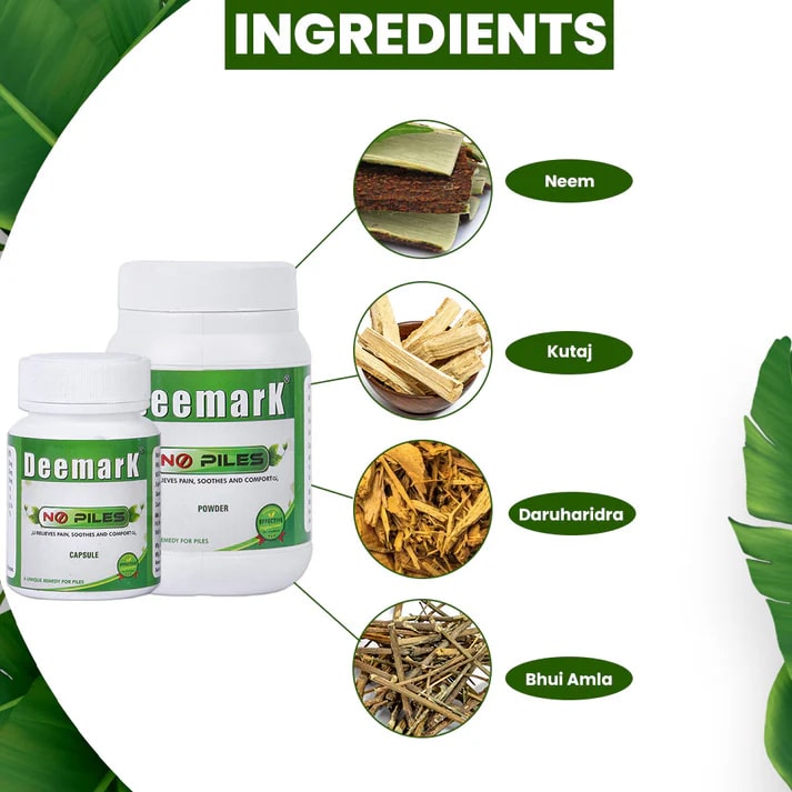 No Piles Ayurvedic Powder with Capsules for Hemorrhoids